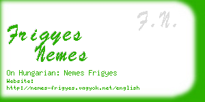 frigyes nemes business card